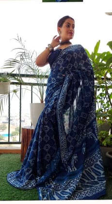 JAIPUR HANDBLOCK PRINT Exclusive collection of Bagru and Dabu handblock printed pure Cotton Mulmul Sarees with blouse piece.