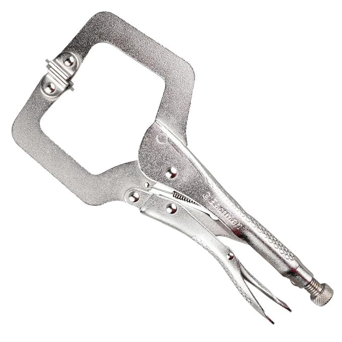 Eastman C-Clamp Plier, 11/275 Mm, Selected Alloy Steel With 5Mm Hex Key Heavy Duty Control Pliers Kit Bar Clamp Swivel Pads -Silvery tool Set (E-2253)