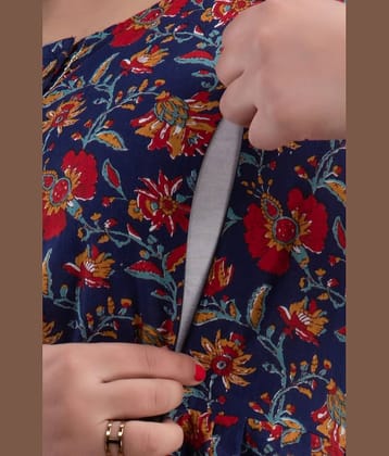 Nevisha Style Blue Cotton Maternity Tops