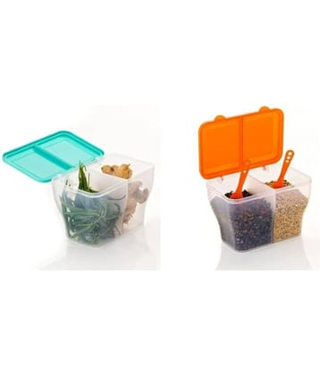 Analog Kitchenware Dal/Masala/Vegetable PET Multicolor Multi-Purpose Container ( Set of 2 )
