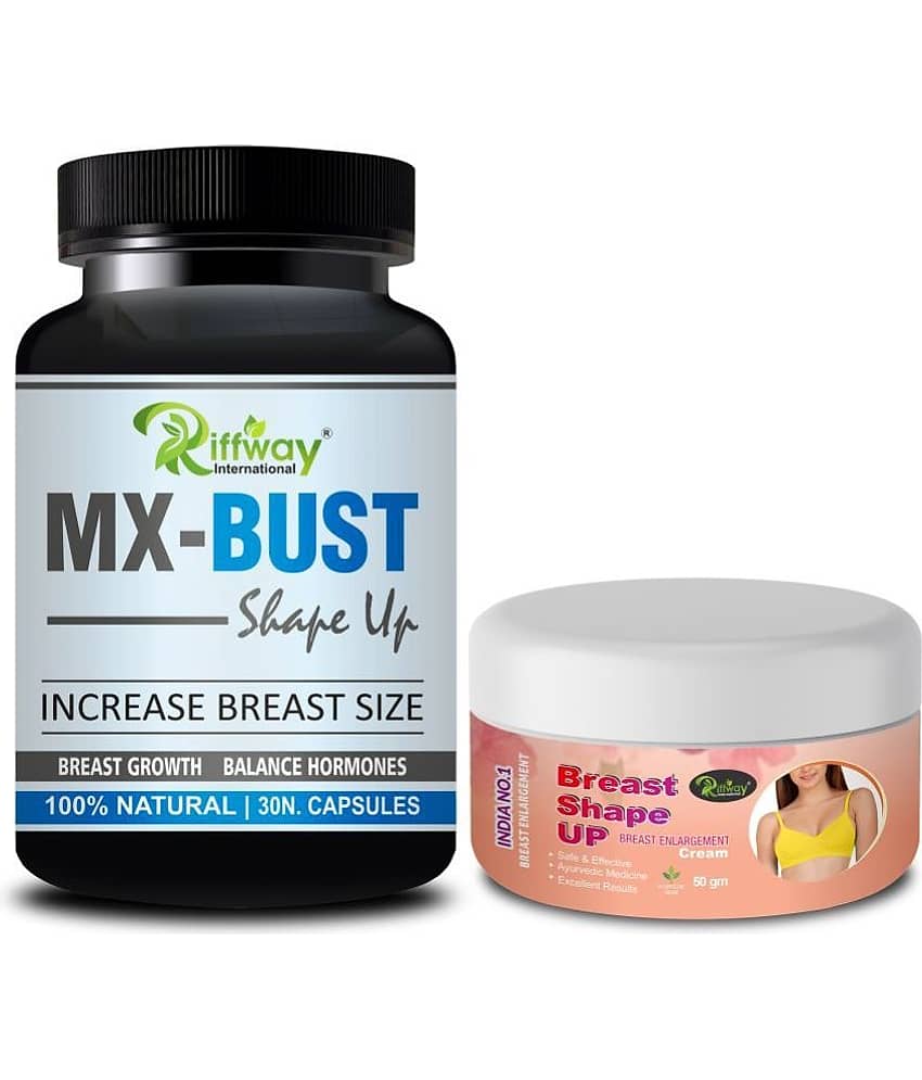 MX Bust Capsules & Breast Shape Up Cream For Breast Growth Breast Tightening softening Organic Nipple Cream & Capsules Organic Nipple Cream, Helps To Increase Your Boobs Size, And Enlarge Your Breast Size 100% Ayurvedic