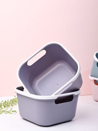 Grey Square Baskets (Set of 2)
