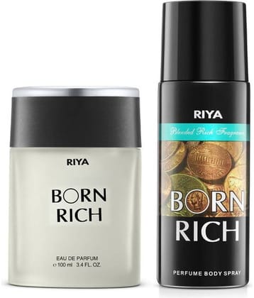 Riya Born Rich Perfume(100ml) & Deo(150ml) Perfume Body Spray for Unisex ( Pack of 2 )