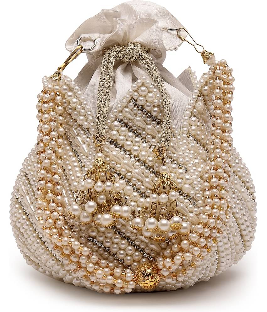 Anekaant White Silk Potli