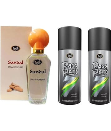 Monet 1 SUNDAL PERFUME,2 PASSPORT DEODORANT Deodorant Spray & Perfume for Men,Women 430 ml ( Pack of 3 )