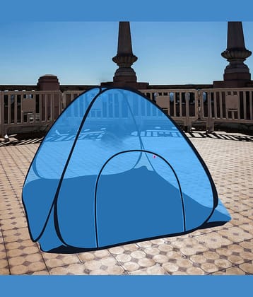 Silver Shine - Blue Polycotton Tent Mosquito Net ( Pack of 1 )