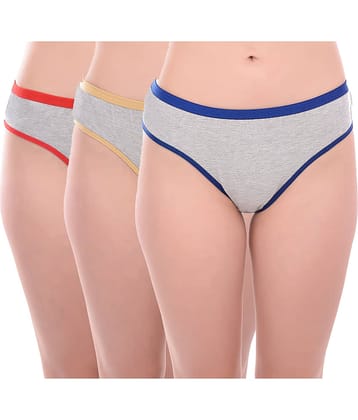 Elina Pack of 3 Cotton Women's Bikini Panties ( Multi Color )