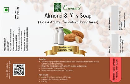 Essentials  Almond & Milk Soap 110 Gms