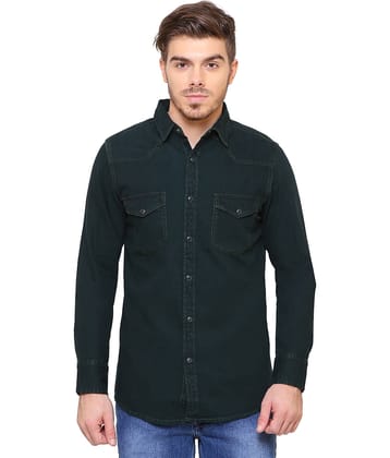 Kuons Avenue Denim Slim Fit Men's Casual Shirt - Green ( Pack of 1 )