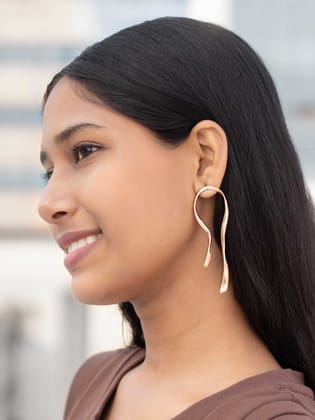 Irregular Metal Drop Statement Earring