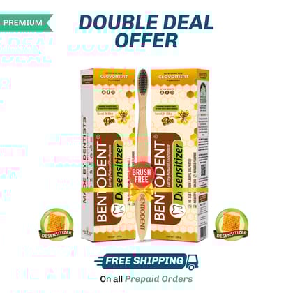Bentodent Toothpaste - Desensitizer Natural Sensitivity Relief Toothpaste with Clove And Mint - 100 Gm-Pack of 2