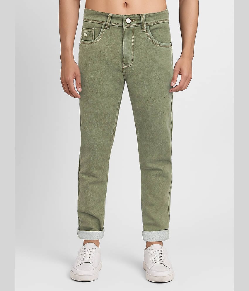 plounge Slim Fit Washed Men's Jeans - Green ( Pack of 1 )
