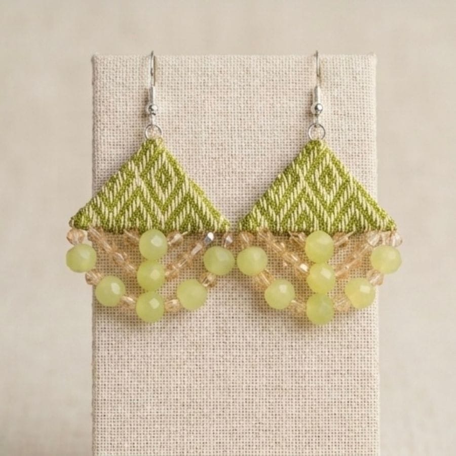 Tribal Handloom Scallop Earrings