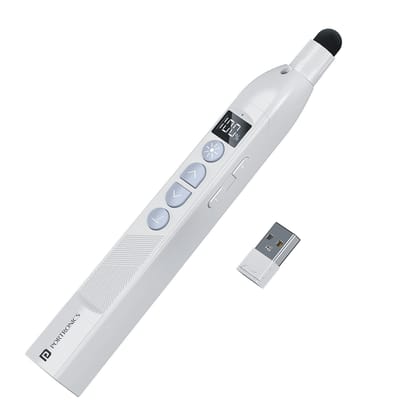 Portronics SlideMate 2 Wireless Presenter Remote with Rechargeable Battery,  Presentation Pen for Laptops & PC (White)