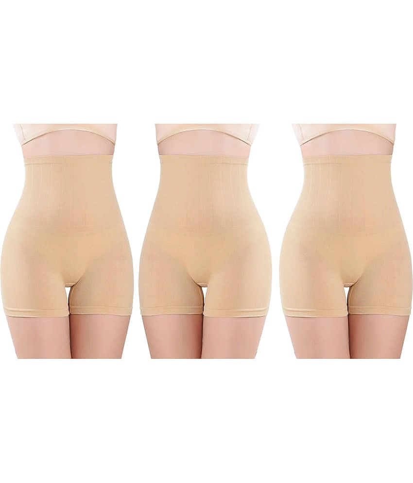 3Mads Pack of 3 Cotton Women's Trimming Tights ( Beige )