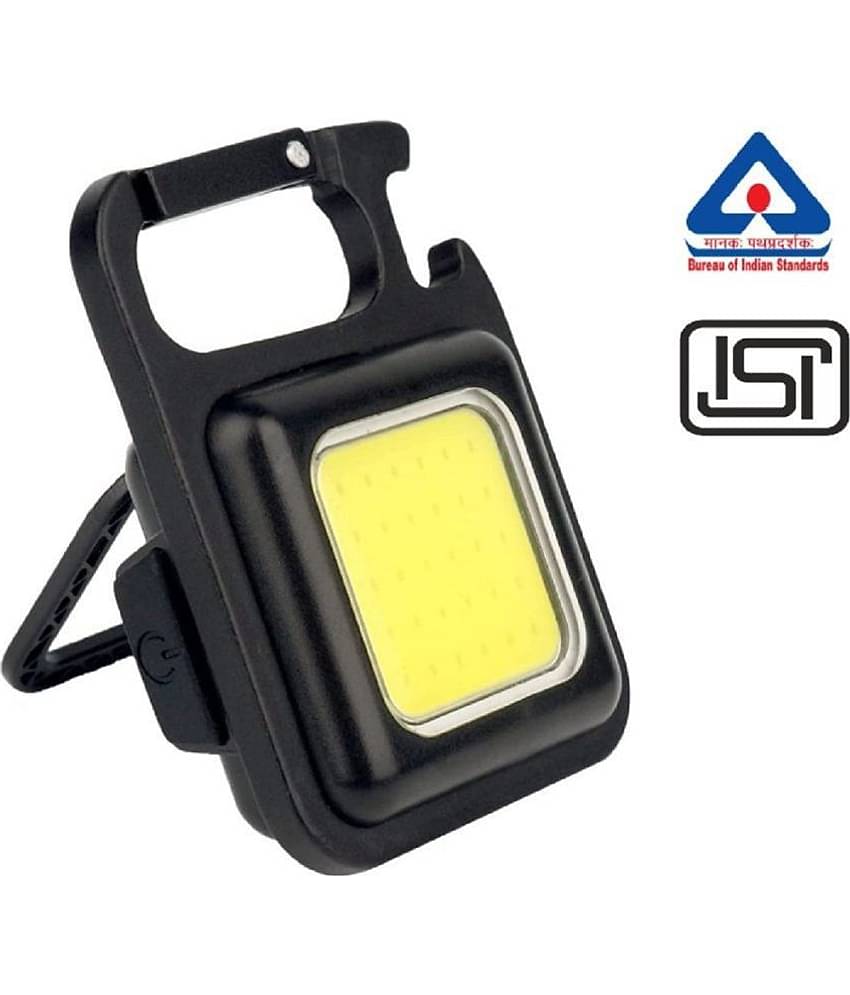 MAGNIQUE Mini Rechargeable Flashlight Bracket Bottle Opener LED Keychain (3 Hours Backup)\n