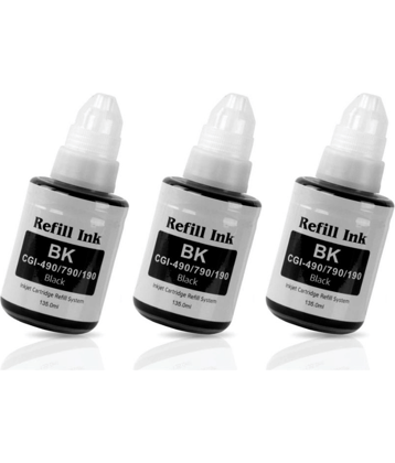 zokio For Gi-790 G2010 Black Pack of 3 Cartridge for 790 INK Cartridge Pack Of 4 For Use Pixma G1000, G2000, G3000 Printers
