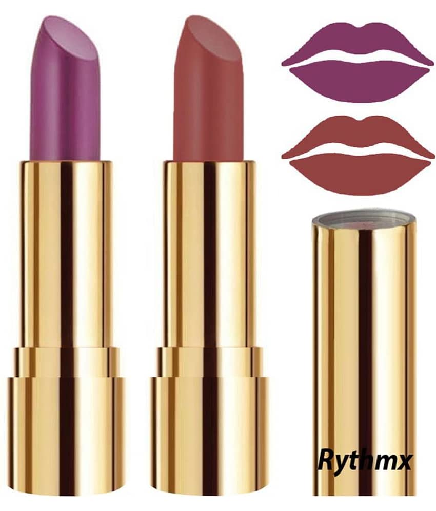 Rythmx Purple,Nude Matte Creme Lipstick Long Stay on Lips Multi Pack of 2 8 g