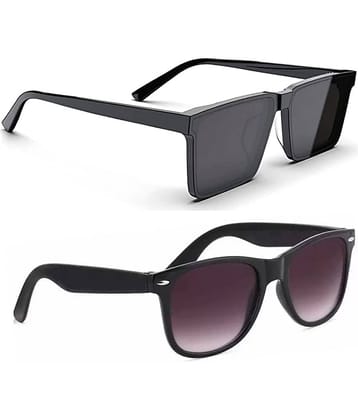 Elligator Multicolor Rectangular Sunglasses ( Pack of 2 )