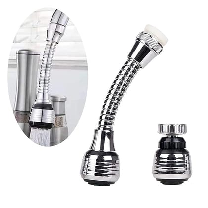 Turbo Flex 360 Flexible Faucet Sprayer, Chrome Finish, 2 Spray Settings, 360 Swivel, Universal Fit