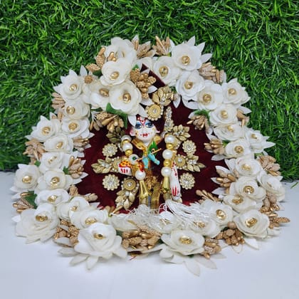 mehroon heavy dress for laddu gopal ji with pagdi-2
