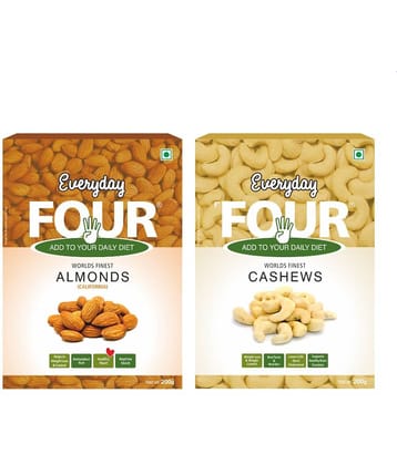 Everyday Four Dry Fruits Californian Almonds 200g + Cashew Nuts (Kaju) 200g | Combo Pack |