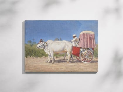 FURNISHUB Carriage to Delhi (1875) by Vasily Vereshchagin | Vintage Canvas Print | Historical Wall Art capturing 19th-century travel in India.