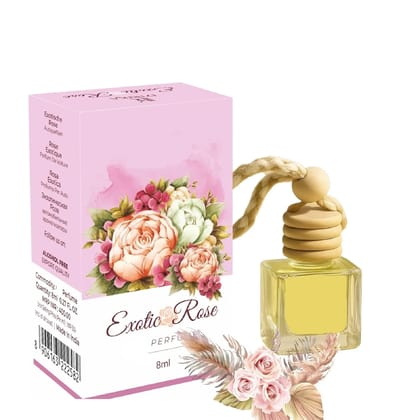 Exotic Rose Car Freshener Aroma Oil Exotic Rose Hanging Car Perfume 8ML  Premium Floral Essential Oil Car Freshener with Wooden Diffuser Cap