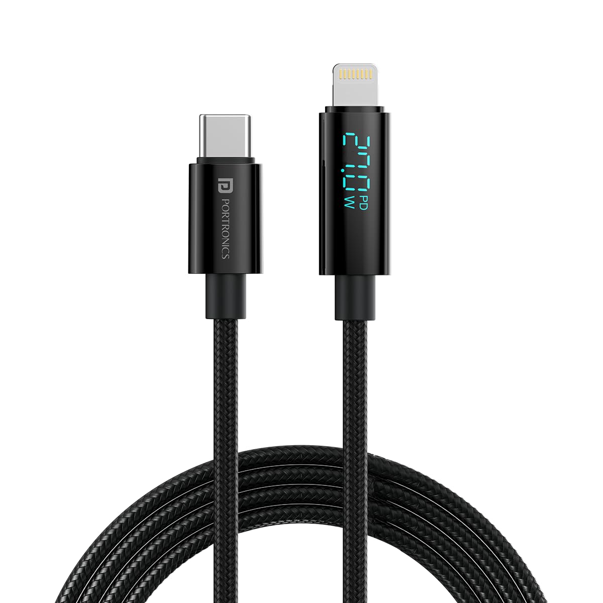 Portronics Konnect View 27W, Seamless Compatibility, LED Power Display, Quick data Exchange, Secure Charging