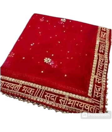 Mamta Red Chanderi Women's Dupatta - ( Pack of 1 )