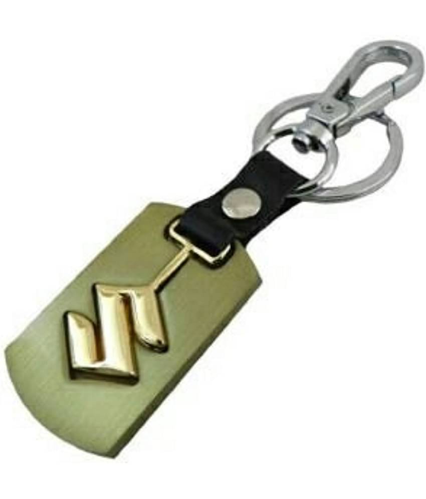 RAVARIYA GRAPHICS Metal Steel Imported Key Chain Key Ring car Logo for Maruti Suzuki S Cross Gold Metal Steel Imported Key Chain Key Ring car Logo for Maruti Suzuki S Cross Gold