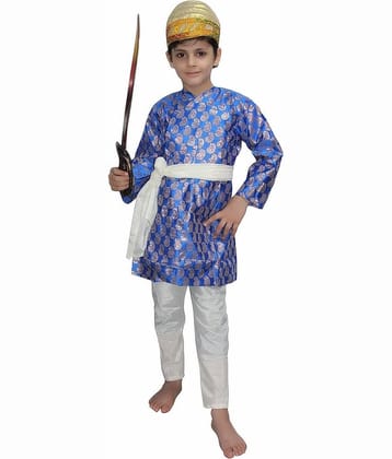 Kaku Fancy Dresses National Hero Shivaji Costume For Boys | Republic Day Independence Day, Maharashtra Day Chatrapati Shivaji Fancy Dress For Kids - 3-4 Years, Blue