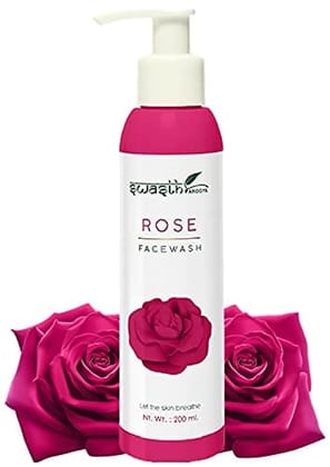 Swasth Arogya Rose Face Wash || Remove Oil & Dirt || Anti-Inflammatory || Face Cleanser || Pack Of 1 Bottle Pure Natural Rose Face Wash (200ml.)