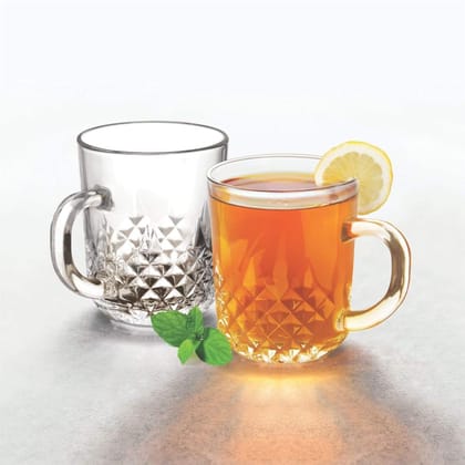 Glass Coffee Mug| 230 ML| Glass Cups Set for Green, Herbal, Lemon Tea | Hot-Cold Drinks Cups | Pack of 6 |