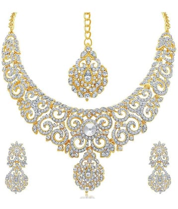 Sukkhi Alloy Golden Collar Traditional 18kt Gold Plated Necklaces Set