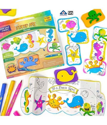 Imagimake Stamp Art - Ocean - DIY Kids Art Set - For Girls and Boys 3 Years+