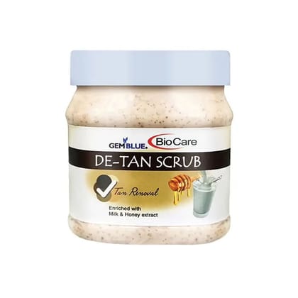 Gemblue BioCare De-Tan Face And Body Scrub, Reduces Sun Tan, Whiteheads & Blackheads, 500 ml