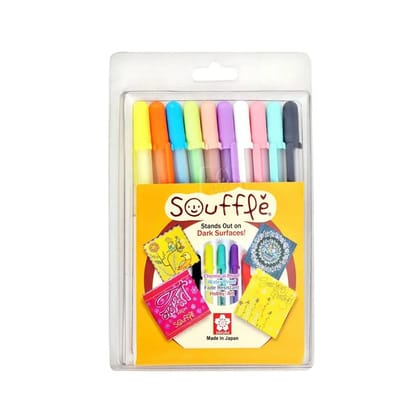 Sakura Gelly Roll Gel Pen Set - 10 Pcs-Souffle Dark Surface / XPGB-SF