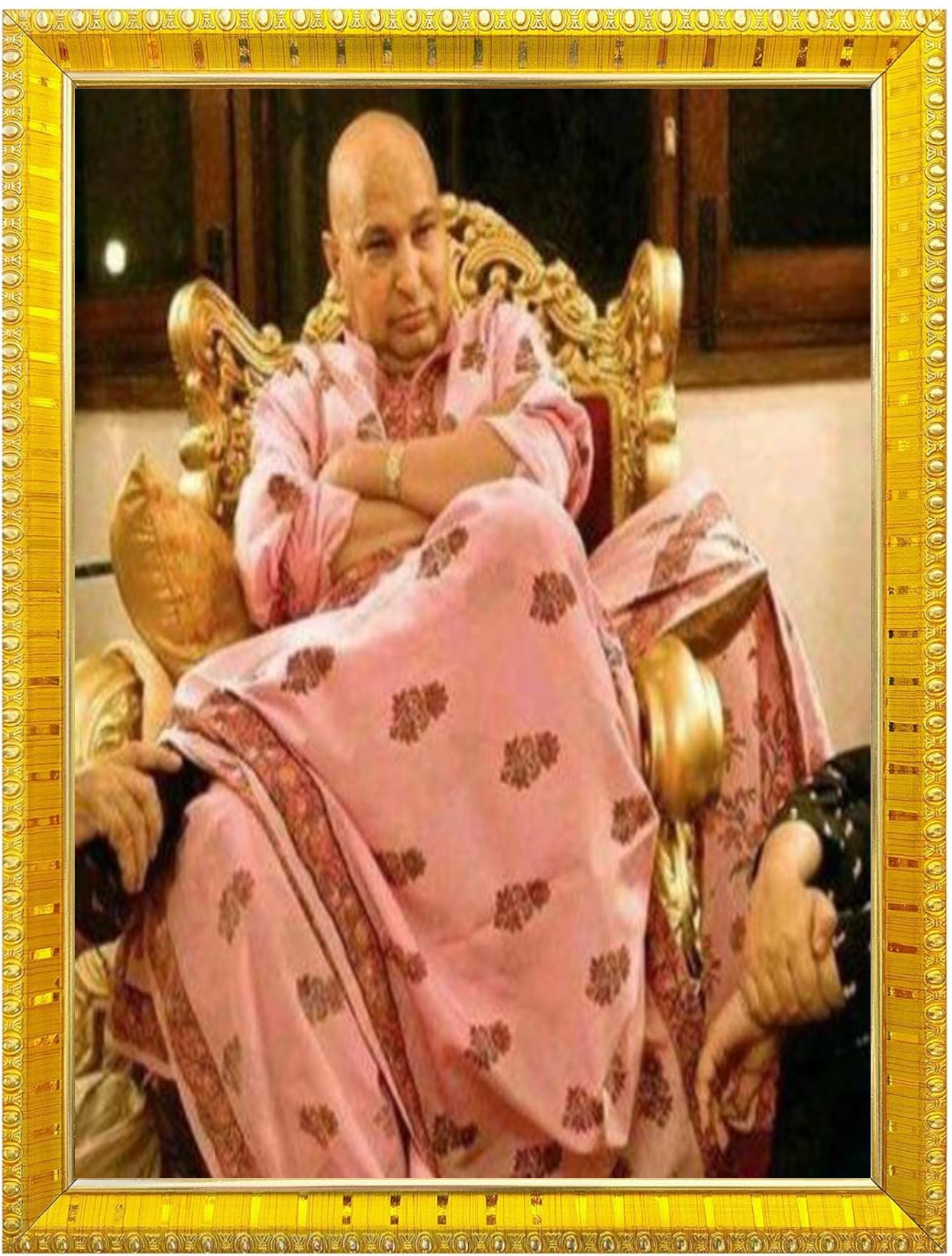 NOKKES Jai Guru Ji Swaroop Shukrana Guru Ji Golden 5X7 Inch Photo Frame_AQW22