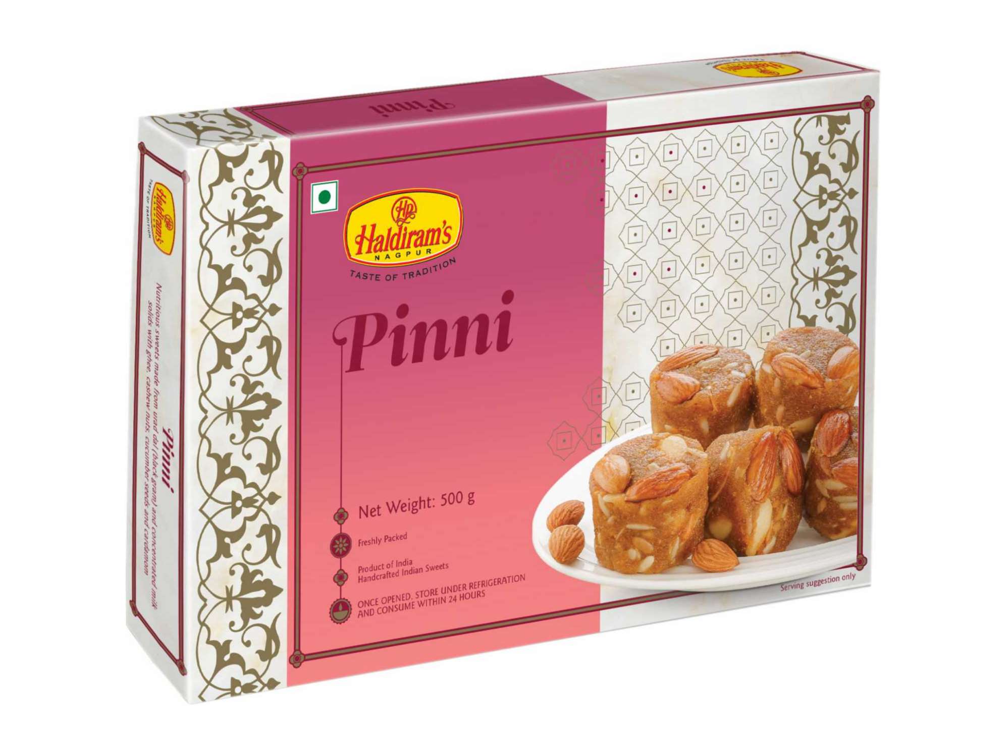 Haldiram's Pinni Packed Sweets - 500 Gm - Pack of 2