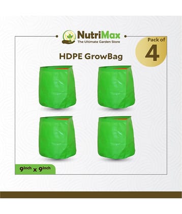 Nutrimax HDPE 200 GSM 9 inch x 9 inch Pack of 4 Outdoor Plant Bag