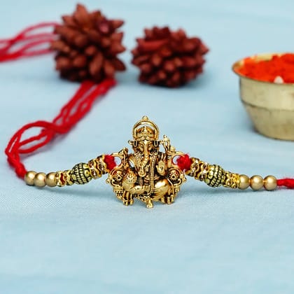 Designer Ganesha Rakhi and Roli Chawal Pack