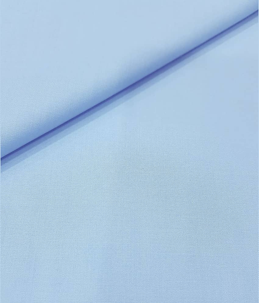 Siyaram Blue Cotton Blend Unstitched Shirt pc