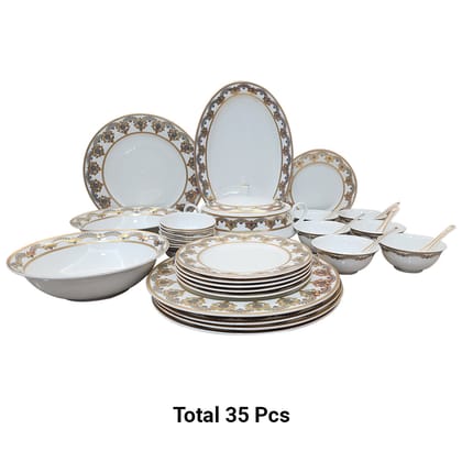 Fine Bone China Dinner Set 24k" Gold Plated 35 PCS.-24K GOLD