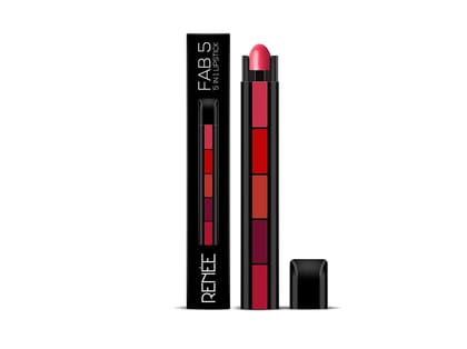 RENEE FAB 5 5-in-1 Lipstick 7.5gm, Five Shades In One, Long Lasting, Compact & Easy to Use - Matte Finish