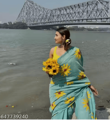 Soft Linen Digital Printed Saree | New Arrival for Women