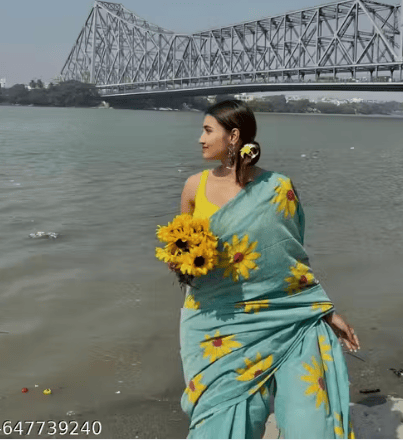 Soft Linen Digital Printed Saree | New Arrival for Women