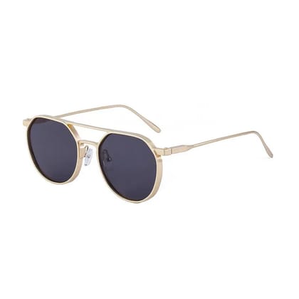 Dervin UV Protected Round Sunglasses for Men and Women-Gold