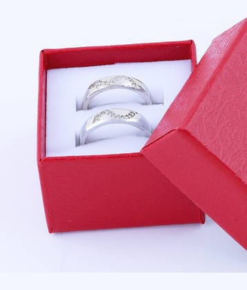 Adjustable Couple Rings Set for lovers Silver Plated Solitaire for Men and Women