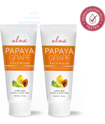 Alna Papaya Grape Face Wash 75ml For All Skin Type , Pack of 2